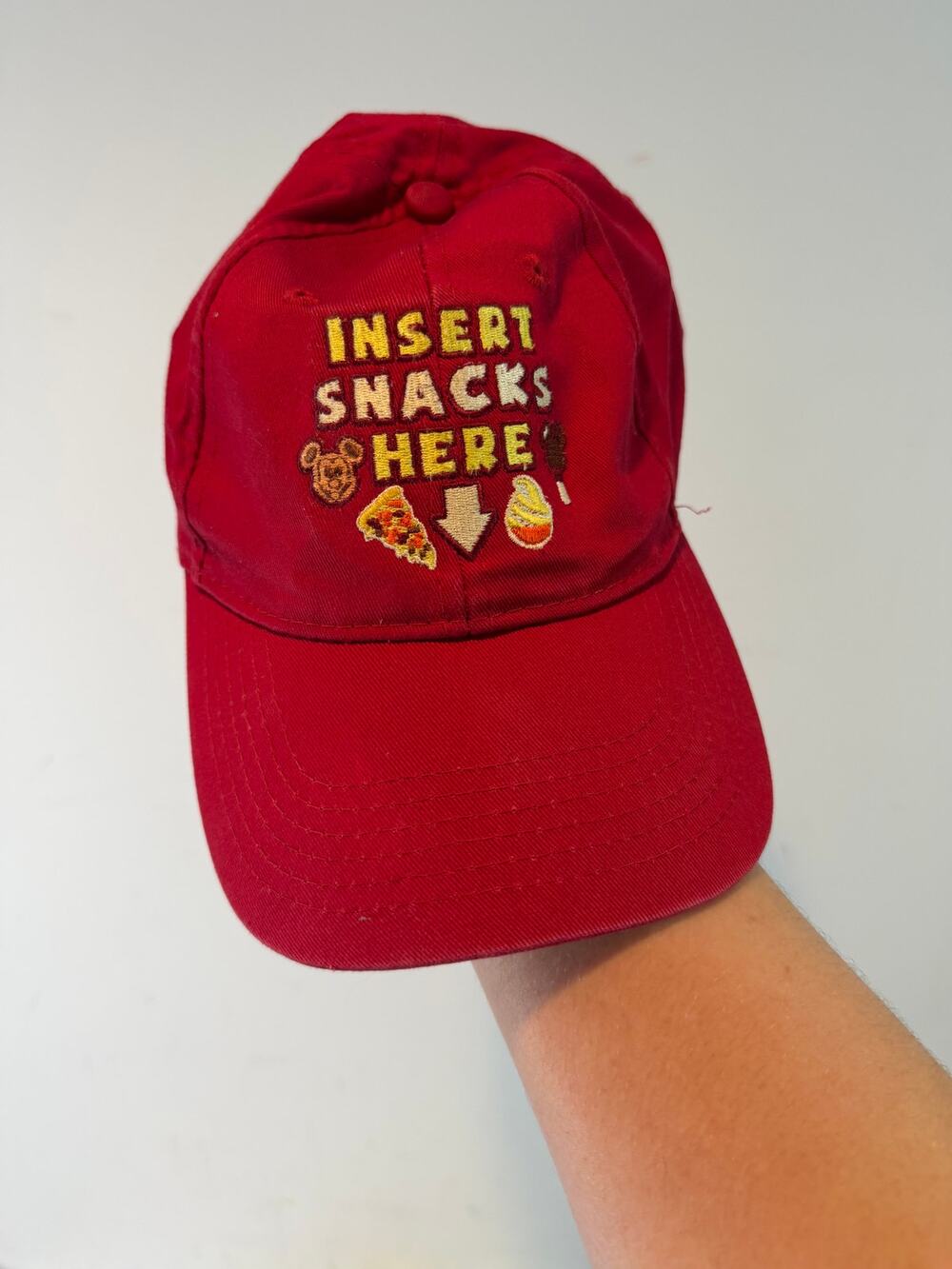 Disney Parks Insert Snacks Here Hat Cap Red Mickey mouse